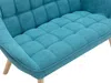 Vente-unique - CASERTA Sofa Stoff Blau - B 73 cm x H 77 cm x L 127 cm Bild 5