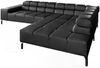 KAWOLA Sofa NELSON Ecksofa Leder schwarz Recamiere rechts 72 x 216 x 321 cm Bild 3