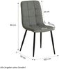Homestyle4u Polsterstuhl 6er Set, Leine grau, 43,5 x 88 x 50 cm Bild 3