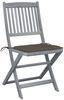 vidaXL Klappbare Gartenstühle 4 Stk. mit Kissen Massivholz Akazie 3064571 Bild 2