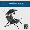 Outsunny Hollywoodschaukel mit Sonnendach, 2-Sitzer, Relaxfunktion, Schaukelbank, 1 tlg, Gartenschaukel, Garten Stahl Grau 170 x 136 x 170 cm Bild 3