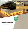 Polsterbett 90x200 cm mit LED, Stauraum-Kopfteil, USB/Type-C und Matratze – Einzelbett in Beige Bild 2