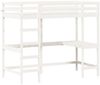 vidaXL Hochbett mit Schreibtisch Weiß 90x200 cm Massivholz Kiefer 842851 Bild 3