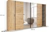 rauch 'Kronach' Kleiderschrank, 4-türig, Holz, 354 x 210 x 59 cm, Natur / Schwarz, mit Spiegel Bild 4