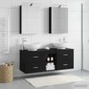 vidaXL Badezimmermöbel-Set 5 pcs Schwarze Eiche Ingenieurholz und Glas 3406952 Bild 4