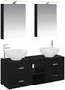 vidaXL Badezimmermöbel-Set 5 pcs Schwarze Eiche Ingenieurholz und Glas 3406952 Bild 2