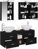 vidaXL Badezimmermöbel-Set 5 pcs Schwarze Eiche Ingenieurholz und Glas 3406952 Bild 3