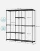 SONGMICS Kleiderschrank, Kleiderständer, freistehende Garderobe, mit Kleiderstangen, Garderobenständer, Stoffablagen, Metallrahmen, 182 x 43 x 182 cm, tintenschwarz RYGDE037B02 Bild 2