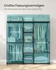 SONGMICS Kleiderschrank, Kleiderständer, freistehende Garderobe, mit Kleiderstangen, Garderobenständer, Stoffablagen, Metallrahmen, 182 x 43 x 182 cm, tintenschwarz RYGDE037B02 Bild 3