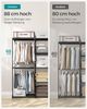 SONGMICS Kleiderschrank, Kleiderständer, freistehende Garderobe, mit Kleiderstangen, Garderobenständer, Stoffablagen, Metallrahmen, 182 x 43 x 182 cm, tintenschwarz RYGDE037B02 Bild 4
