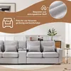 Big-Sofa, 4-Sitzer inkl. loser Zier- und Rückenkissen, Zwischentisch, USB-Anschlüssen, Polstersofa, Wohnzimmersofa, Leinen Bild 5
