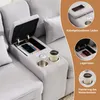 Big-Sofa, 4-Sitzer inkl. loser Zier- und Rückenkissen, Zwischentisch, USB-Anschlüssen, Polstersofa, Wohnzimmersofa, Leinen Bild 4