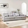 Big-Sofa, 4-Sitzer inkl. loser Zier- und Rückenkissen, Zwischentisch, USB-Anschlüssen, Polstersofa, Wohnzimmersofa, Leinen Bild 2