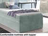 MEBLINI Kinderbett mit Bettkasten MINO 2 100x200 Links – H3/Blaugrau Samt Gepolstert Einzelbett mit Matratze - Polsterbett mit Stauraum - Bett mit Kopfteil – Stauraumbett Bild 4