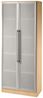 Hammerbacher Glastürenschrank, 5 Ordnerhöhen, Ahorn/Silber, Chromgriff, 200,4 x 42 x 80 cm Bild 2