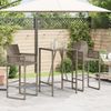 vidaXL Garten-Bartisch Grau 70x70x110 cm Poly Rattan 368695 Bild 3