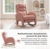 Celya Schaukelstuhl Wohnzimmer Samt mit hocker,stuhl garten,Relaxsessel mit Metallgestell, stuhl 110kg Tragkraft mit Armlehne und gepolsterter,rosa Bild 4