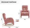 Celya Schaukelstuhl Wohnzimmer Samt mit hocker,stuhl garten,Relaxsessel mit Metallgestell, stuhl 110kg Tragkraft mit Armlehne und gepolsterter,rosa Bild 2