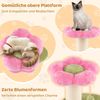 69 cm Blumen Katzenbaum mit Gepolstertem Plüsch-Sitzplatz Kleiner Kletterbaum Kratzbaum Rosa Bild 4
