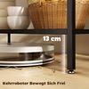 Bäckerregal Küchenregal Mit Arbeitsplatte & Stahlrohr Gestell - Frühstückstisch Kaffeebar Servierwagen Aufbewahrungsregal, Braun Bild 5