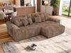 Ecksofa mit Schlaffunktion ELARA L, freistehend Eckcouch, DL-System, L-Form, Wellenfederung, modernes Design - Braun Cord Bild 4