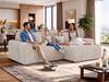 Ecksofa mit Schlaffunktion ELARA L, freistehend Eckcouch, DL-System, L-Form, Wellenfederung, modernes Design - Braun Cord Bild 3