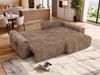 Ecksofa mit Schlaffunktion ELARA L, freistehend Eckcouch, DL-System, L-Form, Wellenfederung, modernes Design - Braun Cord Bild 5