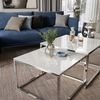 Lookway Couchtisch YOSHI GLASS 2in1 Chromgestell mit Glassplatte (2er-Set), Breite: 70 cm und 60 cm Bild 4