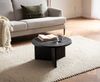 Couchtisch Mango Massivholz Rund 60x60x33cm Schwarz Dreibein Modern Wohnzimmer Bild 2