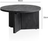 Couchtisch Mango Massivholz Rund 60x60x33cm Schwarz Dreibein Modern Wohnzimmer Bild 3