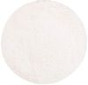 carpet city Shaggy Hochflor Teppich - Rund 80 cm - Creme - Langflor Wohnzimmerteppich - Einfarbig Uni Modern - Flauschig-Weiche Teppiche Schlafzimmer Deko Bild 3