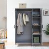 Kleiderschrank Eiselfing 176x120x52 cm 4 Fächer Grau [en. casa] Bild 2