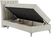 Boxspringbett MILEN, Einzelbett 90x200, Polsterbett mit Multipocket-Matratze und Topper - Beige velours - links - H3 Bild 3