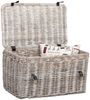 Rattan Truhe RESSY White Wash ca. 70cm Couchtisch Wohnzimmertisch Handarbeit Kiste Bild 2