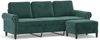 vidaXL 3-Sitzer-Sofa mit Hocker Dunkelgrün 180 cm Samt 3201217 Bild 2
