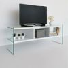 Dmora Fernsehschrank Winifred, Ständer für Wohnzimmerfernseher, Niedriges Wohnzimmer-Sideboard, TV-Ständerbasis, 120x35h45 cm, Weiß Bild 2