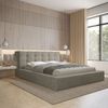 Polsterbett Doppelbett ANTONIO 180x200cm in Stoff Ditra Graubeige Bild 1