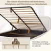 Merax Polsterbett, Doppelbett, 160*200cm, hydraulisches Funktionsbett, Bett mit Lattenrost, Kopfteil und großem Stauraum, gepolstertes Kopfteil, Weiß Bouclé Bild 5