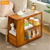 TUWENA Beistelltisch Beistelltisch mit Rollen, Couchtisch Schublade, Nachttisch Stubentisch, Bambus Sofatisch für Wohnzimmer, Schlafzimmer, Balkon, 70 x 30 x 60 cm Bild 2