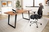 Schreibtisch 180x90x76cm Akazie Massivholz Baumkante U-Beine Schwarz Homeoffice Bild 3