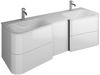 Burgbad BADU Waschbecken mit Unterschrank 152 cm breit, Weiß, Doppelwaschbecken Gussmarmor Weiß, Türanschlag links Bild 2