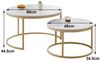 GrandCA HOME Couchtisch 2er Couchtisch, Beistelltisch, stapelbarer Sofatisch mit Metallgestell (2-St), mit handgefertigten Tischplatten aus MDF in Marmoroptik & Metallbeinen Bild 3