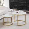 GrandCA HOME Couchtisch 2er Couchtisch, Beistelltisch, stapelbarer Sofatisch mit Metallgestell (2-St), mit handgefertigten Tischplatten aus MDF in Marmoroptik & Metallbeinen Bild 2