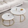 GrandCA HOME Couchtisch 2er Couchtisch, Beistelltisch, stapelbarer Sofatisch mit Metallgestell (2-St), mit handgefertigten Tischplatten aus MDF in Marmoroptik & Metallbeinen Bild 5