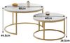 GrandCA HOME Couchtisch 2er Couchtisch, Beistelltisch, stapelbarer Sofatisch mit Metallgestell (2-St), mit handgefertigten Tischplatten aus MDF in Marmoroptik & Metallbeinen Bild 4