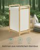 SONGMICS Wäschesammler mit Deckel, 2 Fächer Wäschekorb mit Bambusrahmen, Wäschesack abnehmbar, 100 L, creme Bild 4