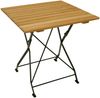 Biergarten - Garnitur MÜNCHEN 3-teilig (2x Stuhl, 1x Tisch 70x70 cm), Flachstahl grün + Robinie Bild 5