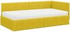 vidaXL Eckbettgestell mit Matratze mit Kopfteil 2 pcs Gelb Samt 3393824 Bild 4