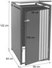 1er-Mülltonnenverkleidung HWC-O67, Mülltonnenbox mit Deckel, Metall 122x68x84cm 35kg ~ anthrazit Holzoptik dunkel Bild 3