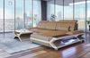 Mini Ecksofa Napoli L Form aus Leder - Echtleder - sandbeige-weiß - Rechts Bild 4